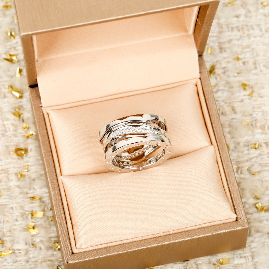 Bvlgari Sterling Silver Openwork Ring