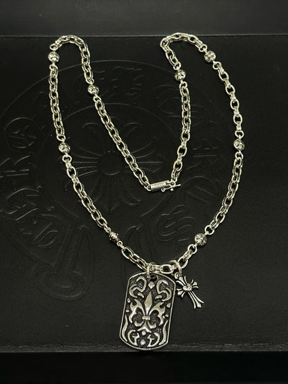 Chrome Hearts Sterling Silver Cross Necklace