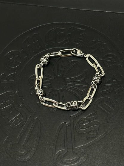 Chrome Hearts Sterling Silver Cross Bracelet
