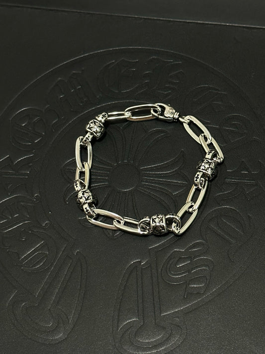 Chrome Hearts Sterling Silver Cross Bracelet