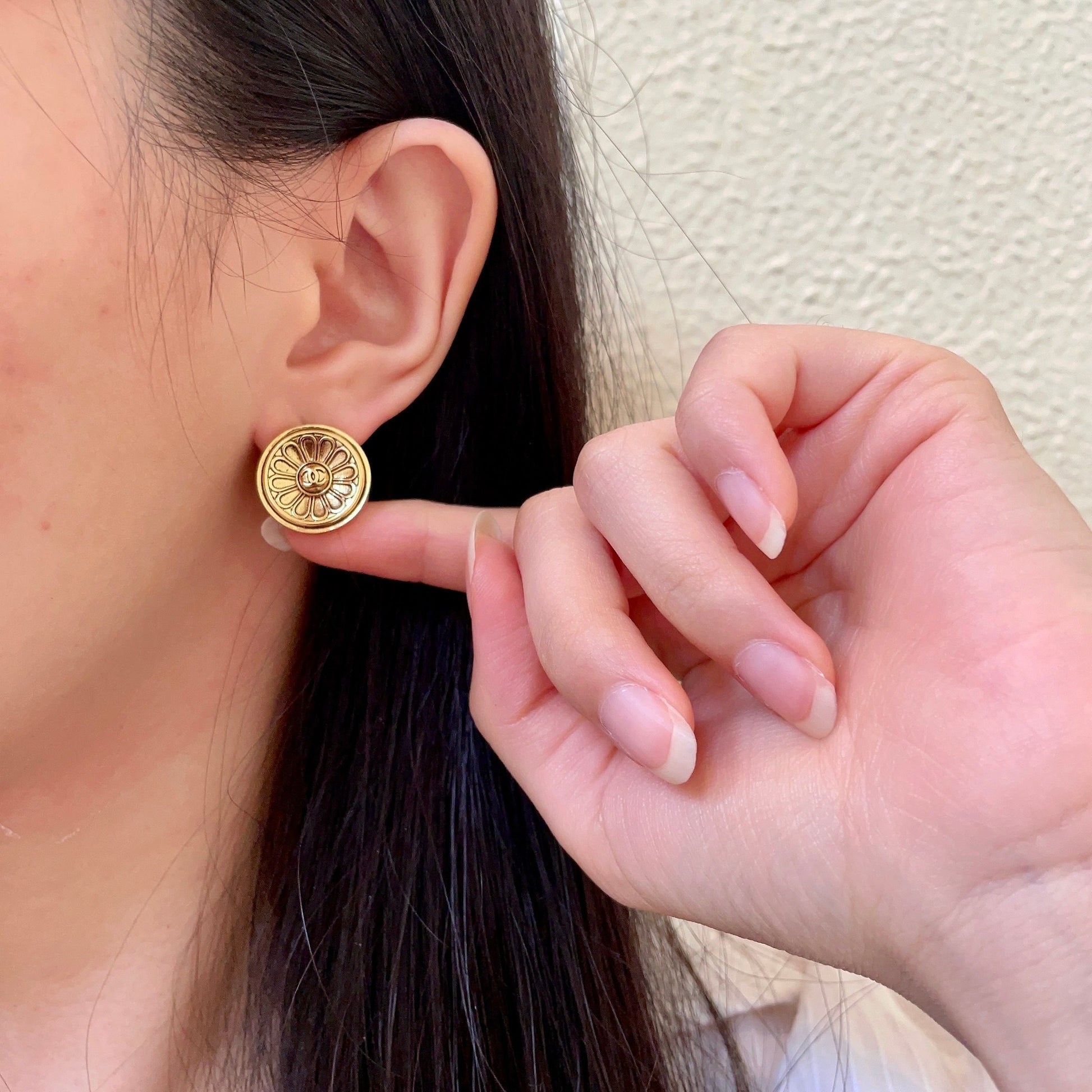 Chanel Vintage-Finish Earrings