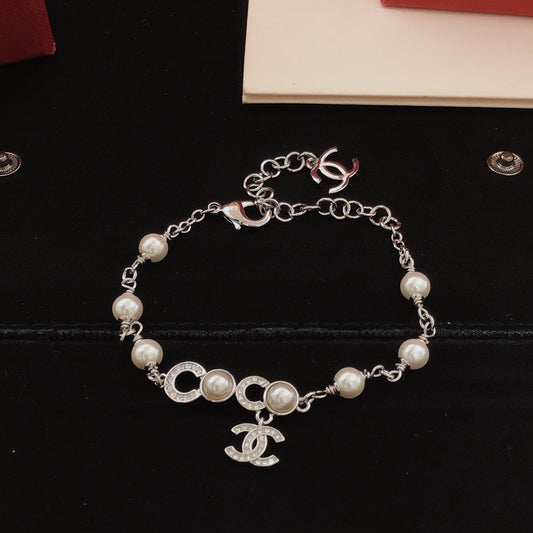 Chanel Brass Pearl Bracelet