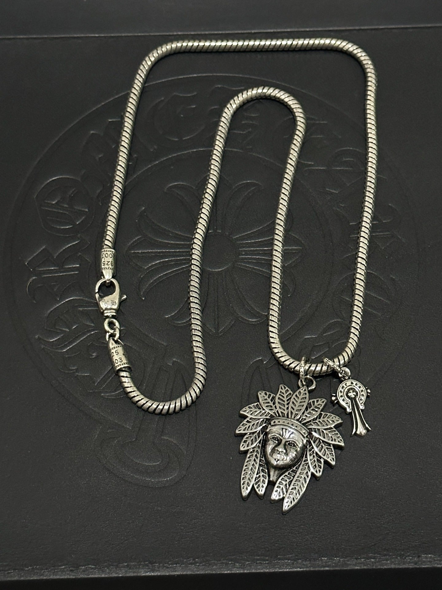 Chrome Hearts Sterling Silver Cross Necklace