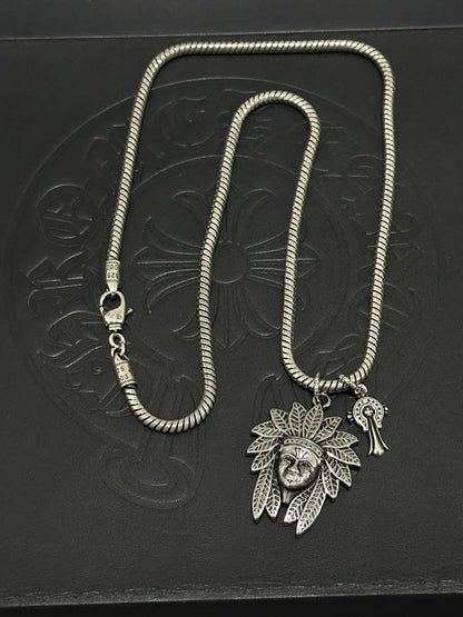 Chrome Hearts Sterling Silver Cross Necklace