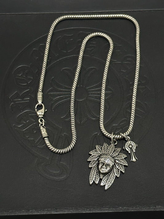 Chrome Hearts Sterling Silver Cross Necklace