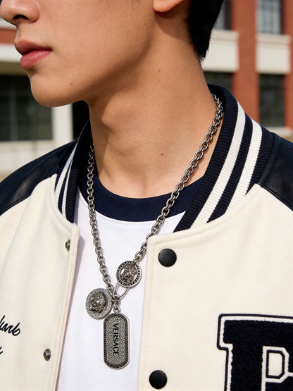 Versace Sterling Silver Chain Necklace