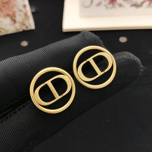 Dior Brass Round Earrings