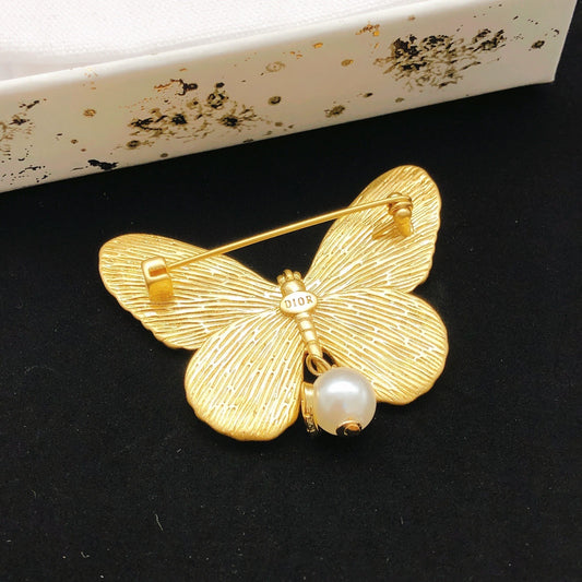 Dior Brass Butterfly Brooch