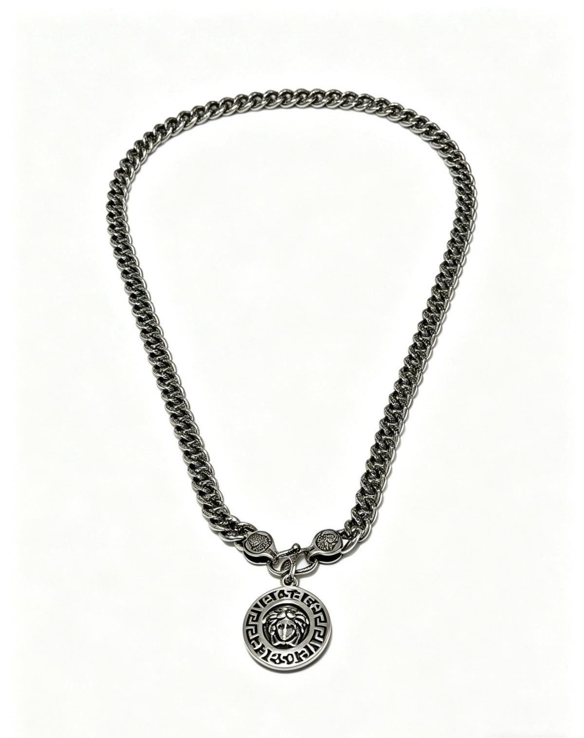 Versace Sterling Silver Chain Necklace