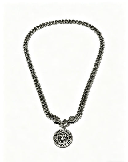 Versace Sterling Silver Chain Necklace