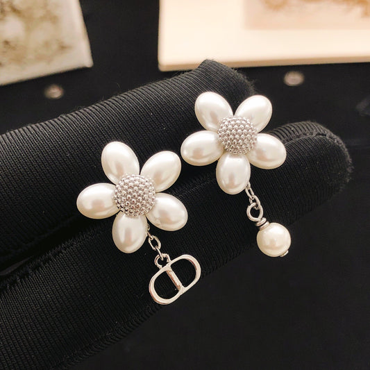 Dior Brass Floral Earrings