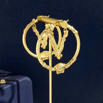 Versace Brass Medusa Earrings