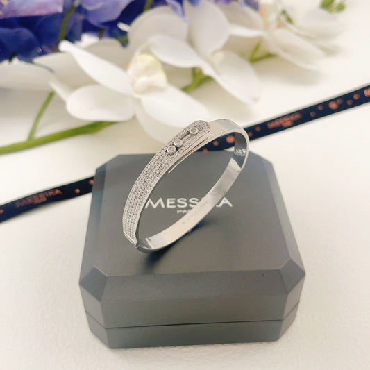 Messika Silver Brass Pave Bracelet
