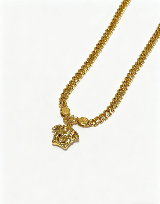 Versace Sterling Silver Chain Necklace