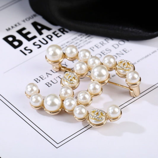Chanel Brass Pearl Brooch