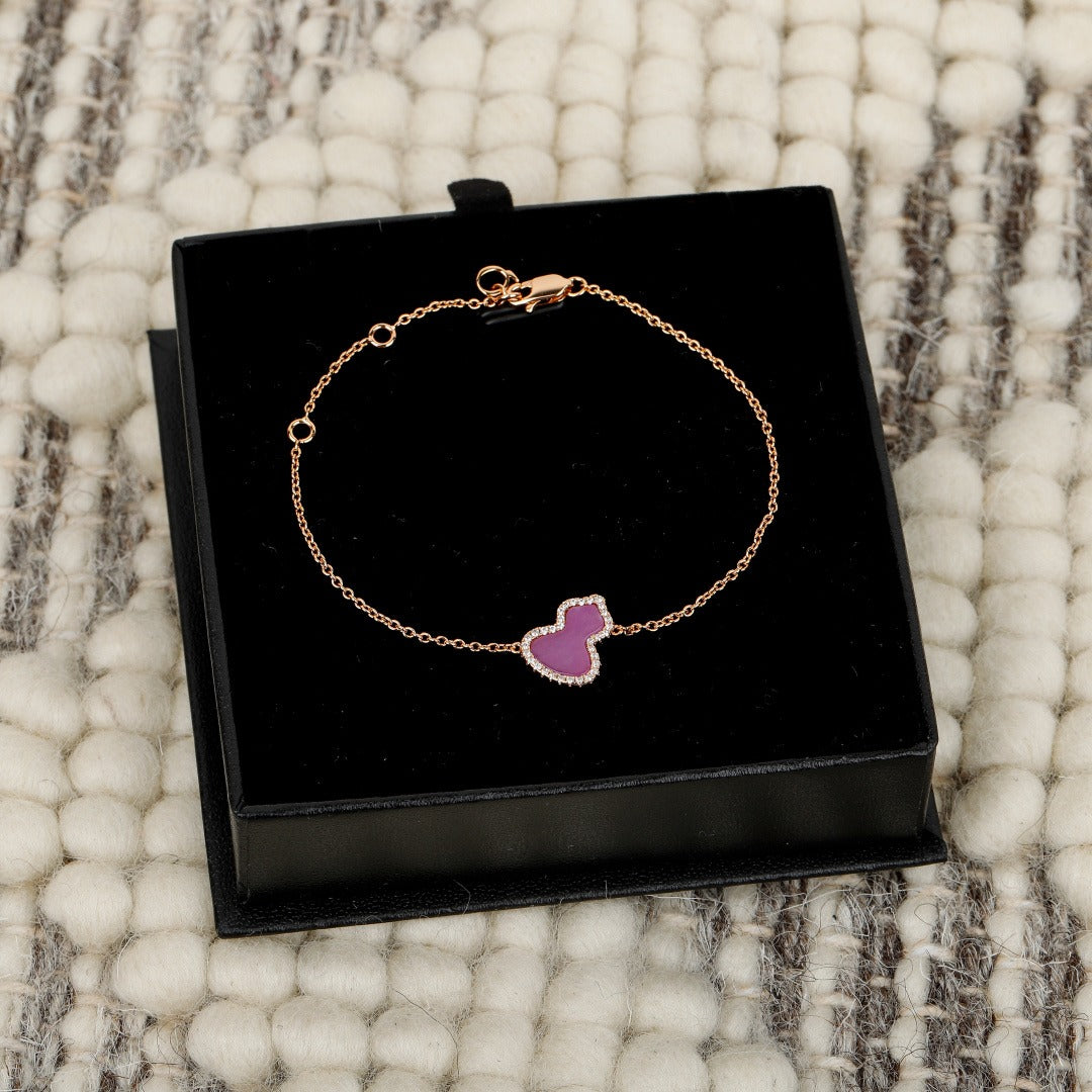 Qeelin Red Sterling Silver Floral Bracelet