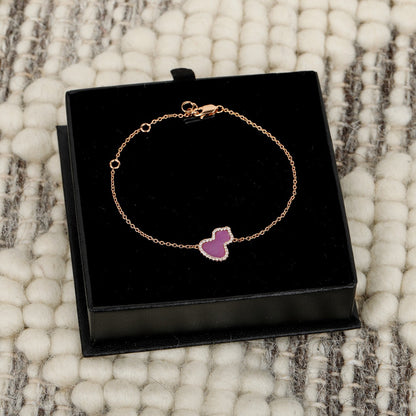 Qeelin Red Sterling Silver Floral Bracelet