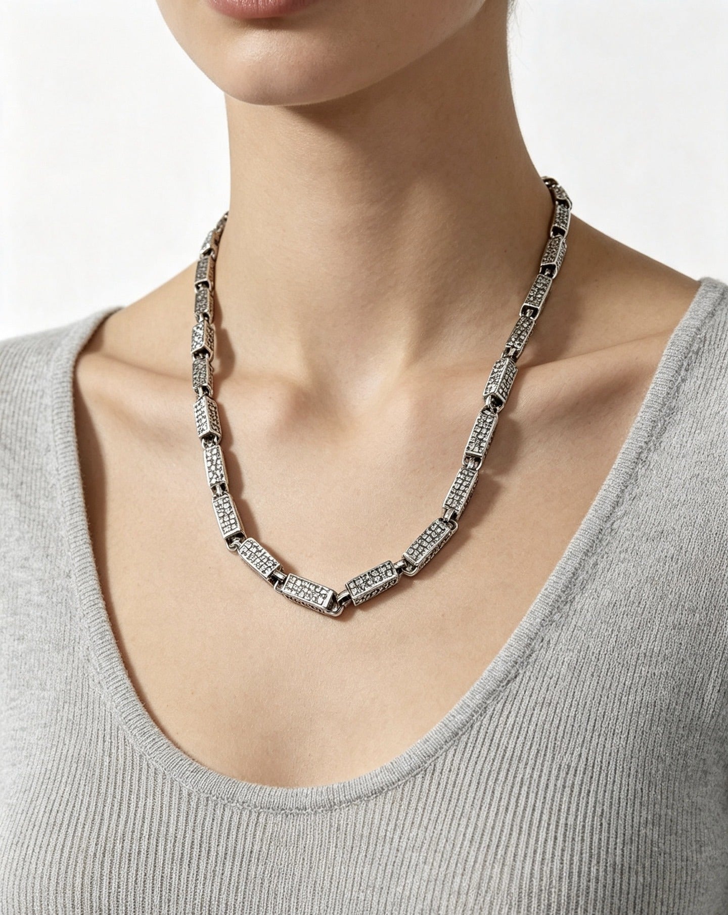 Dior Sterling Silver Chain Necklace