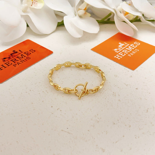 Hermes Gold Brass Bracelet