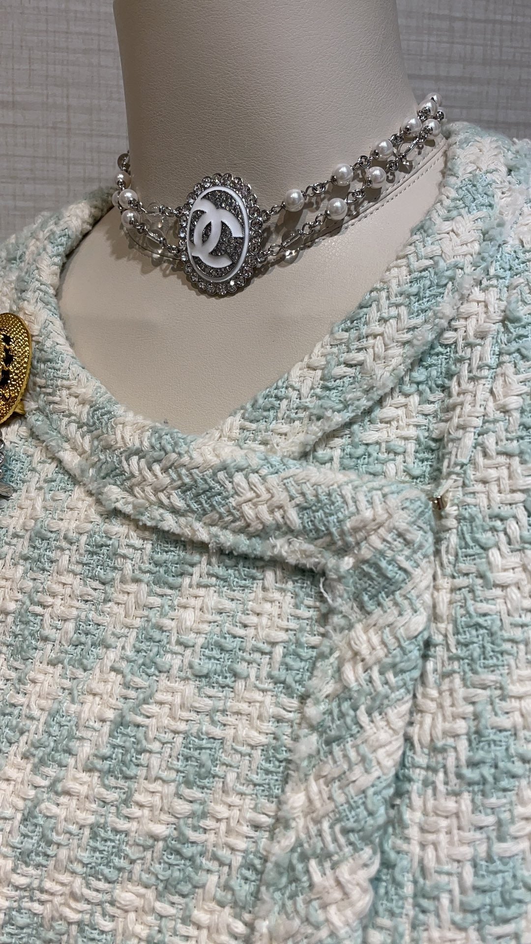 Chanel White Brass Pearl Necklace