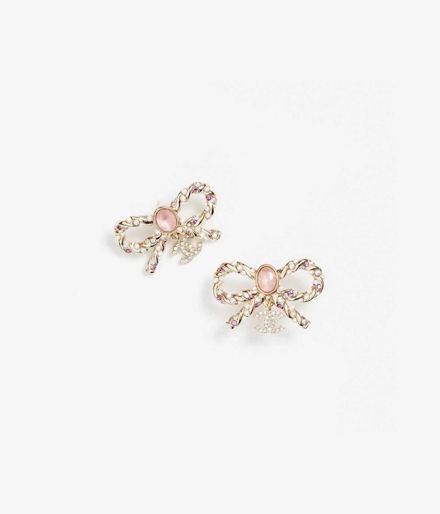 Chanel Brass Bow Earrings