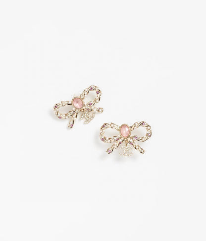 Chanel Brass Bow Earrings