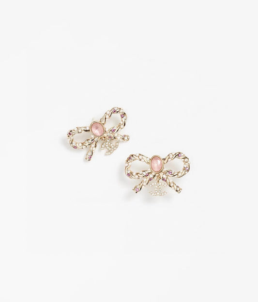 Chanel Brass Bow Earrings