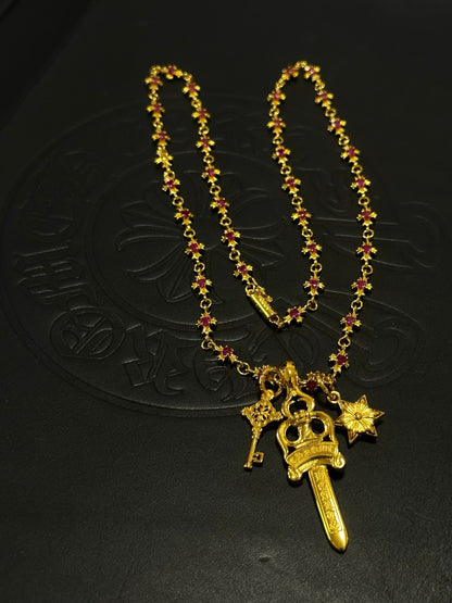 Chrome Hearts Sterling Silver Cross Necklace