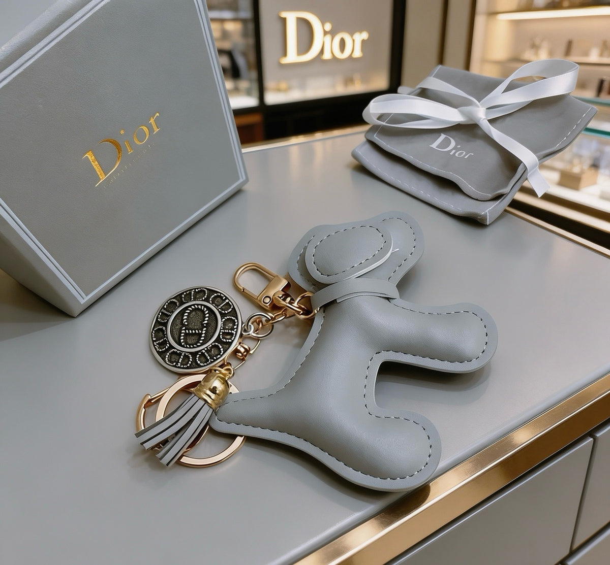 Dior Vintage-Finish Keychain