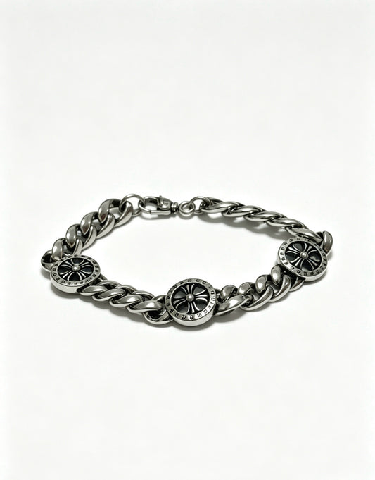 Chrome Hearts Sterling Silver Cross Bracelet