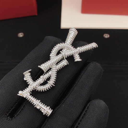 Saint Laurent Silver Brooch