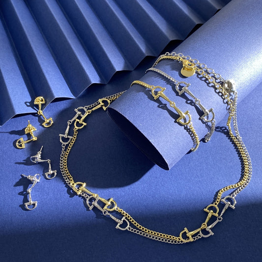 Gucci Silver Brass Horsebit Bracelet