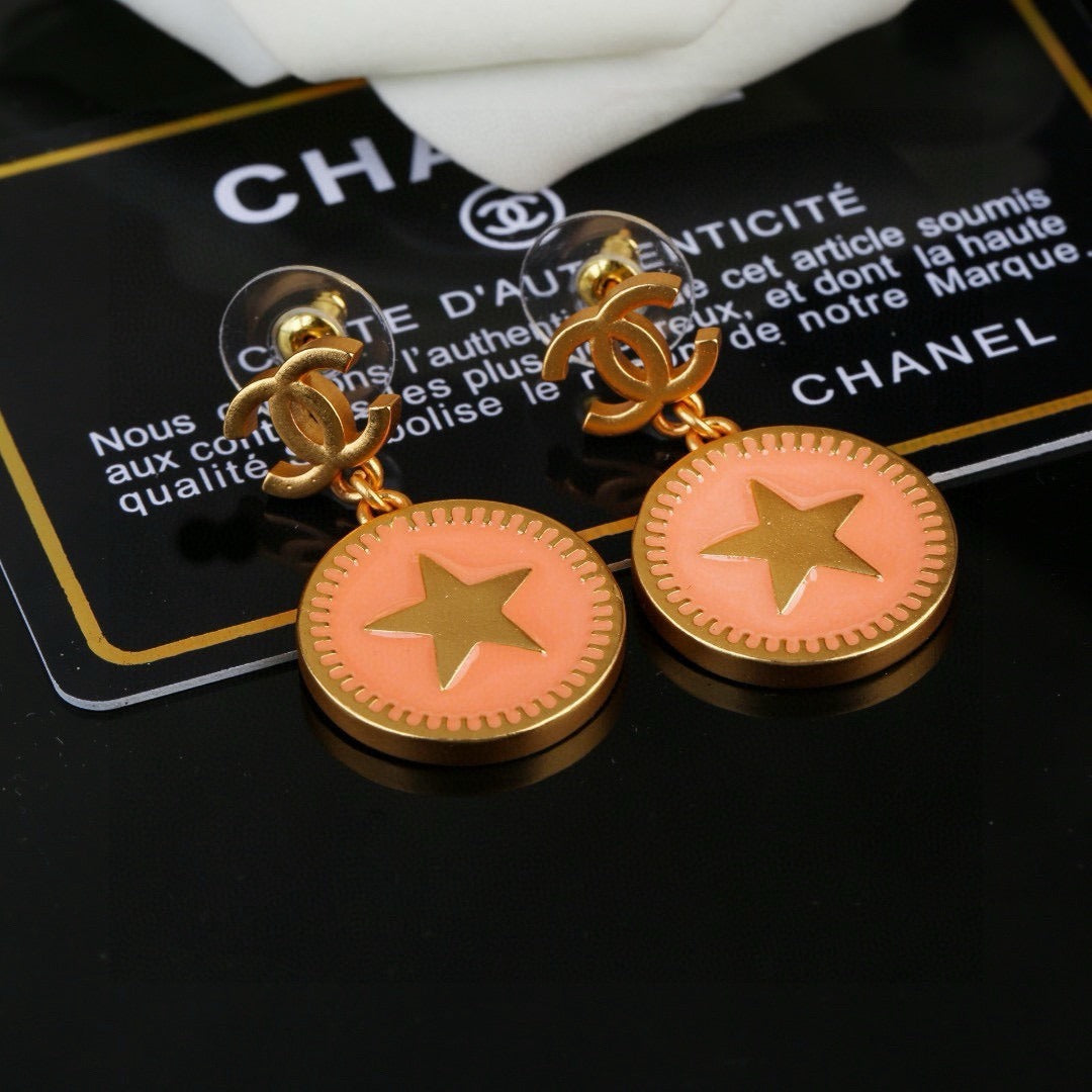Chanel Brass Vintage-Finish Earrings