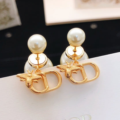 Dior Brass Bee Earrings