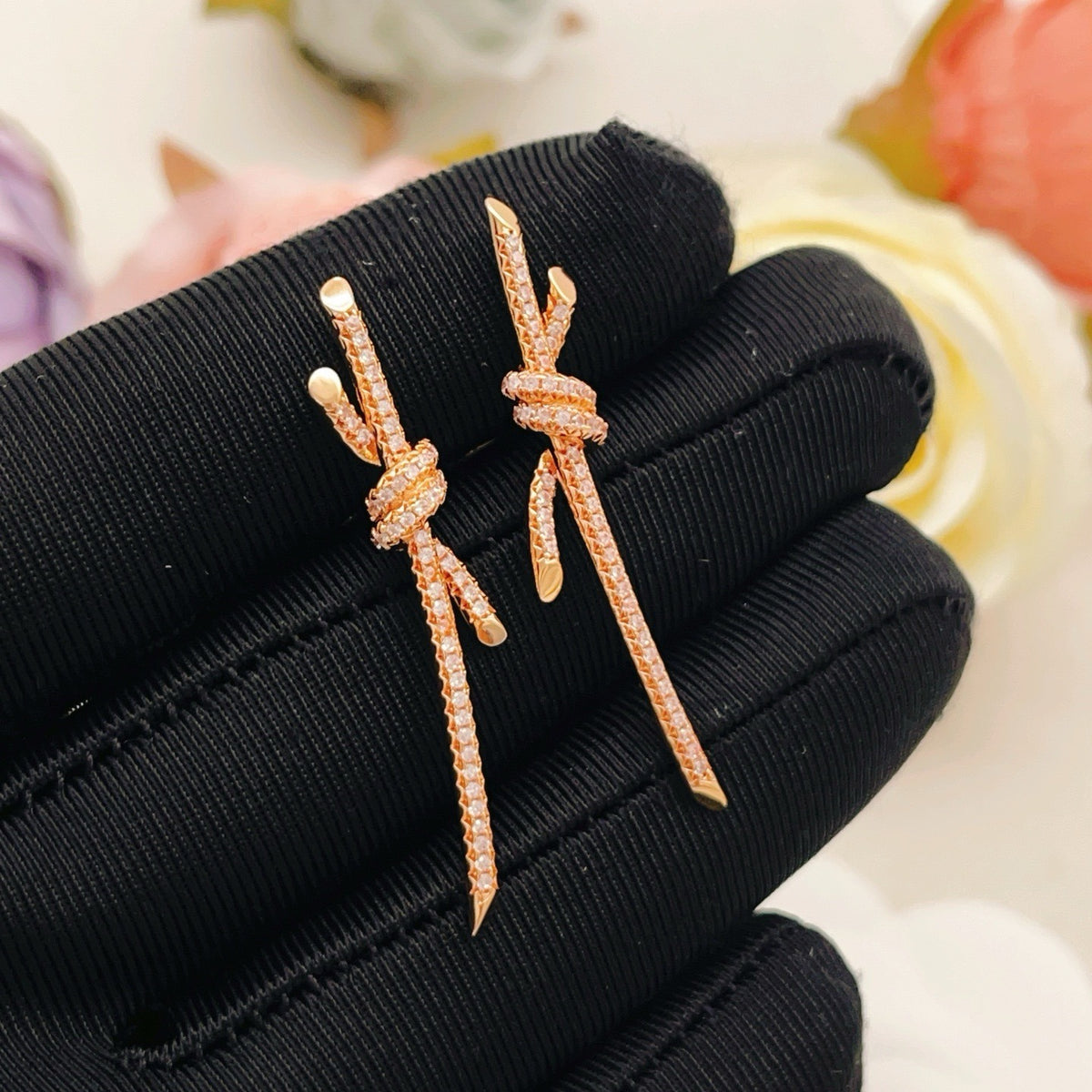 Tiffany & Co. Brass Pave Earrings