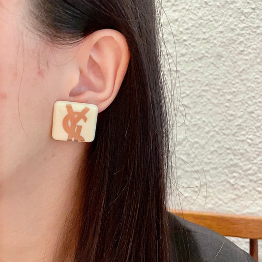 Saint Laurent Logo Earrings