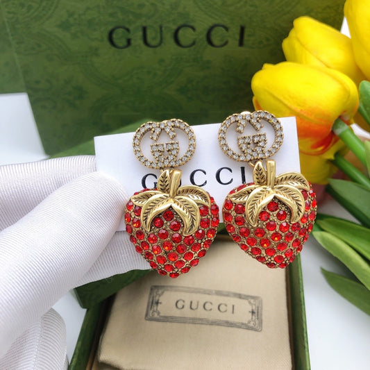 Gucci Red Vintage-Finish Earrings
