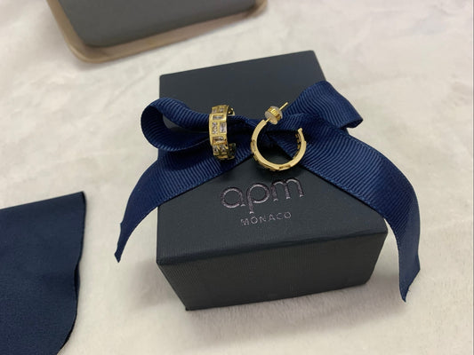 APM Monaco Yellow Hoop Earrings