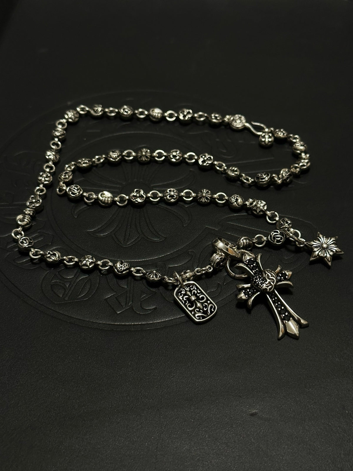 Chrome Hearts Sterling Silver Cross Necklace