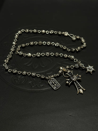 Chrome Hearts Sterling Silver Cross Necklace