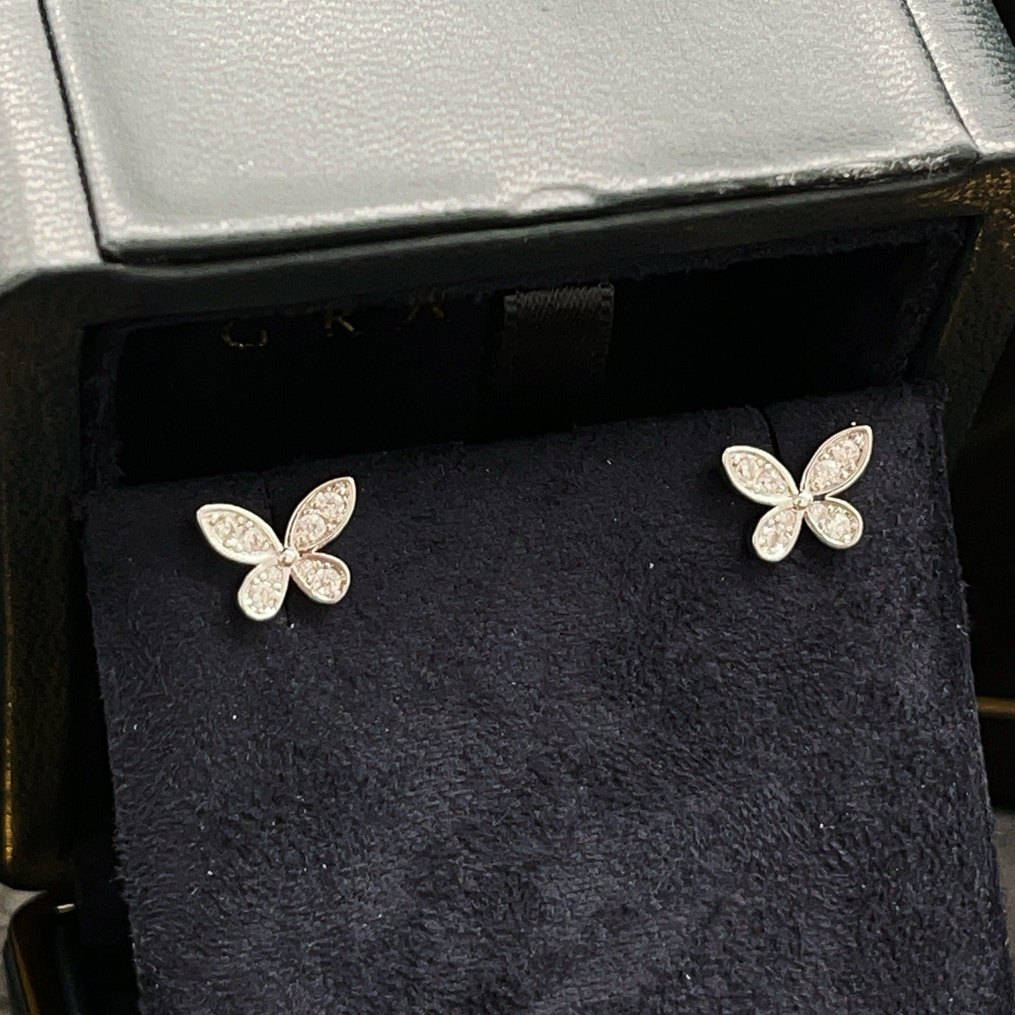 Graff Silver Brass Butterfly Earrings