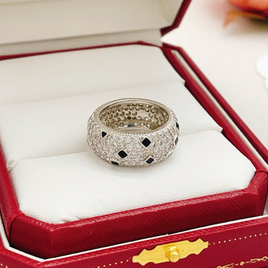 Cartier Silver Brass Leopard-Print Ring