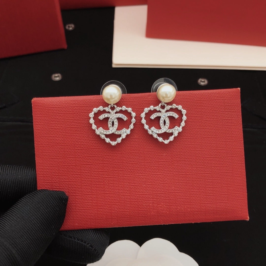 Chanel Brass Heart Earrings