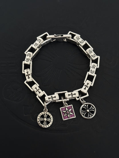 Chrome Hearts Sterling Silver Cross Bracelet