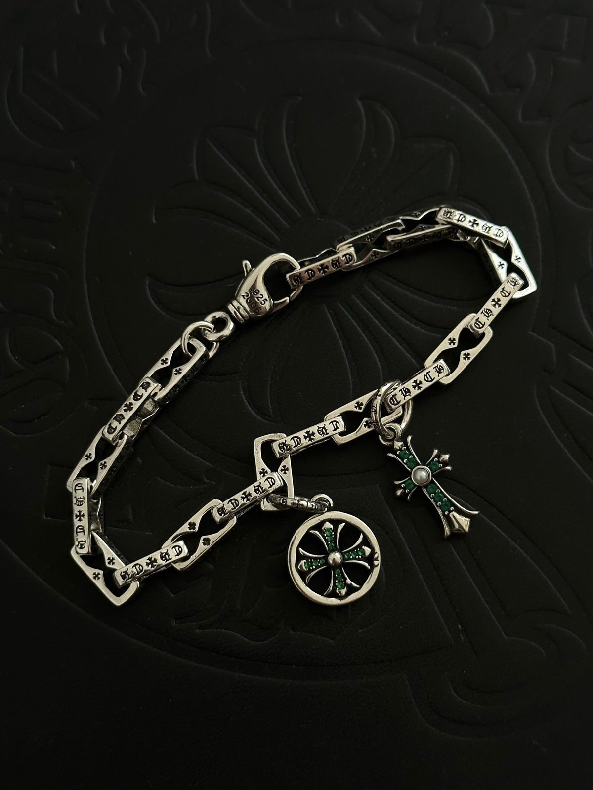 Chrome Hearts Sterling Silver Cross Bracelet