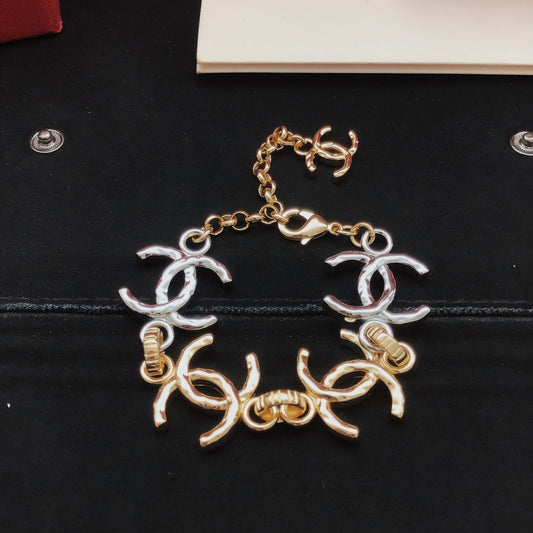 Chanel Brass Colorblock Necklace