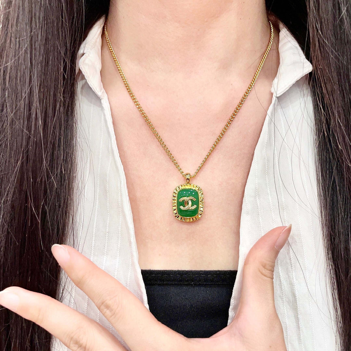 Chanel Logo Necklace
