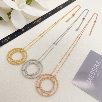 Messika Silver Brass Pave Necklace