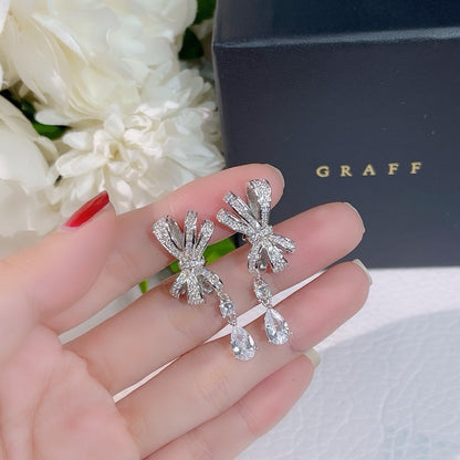 Graff Sterling Silver Bow Earrings