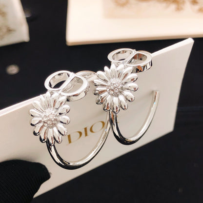 Dior Brass Sunburst Earrings